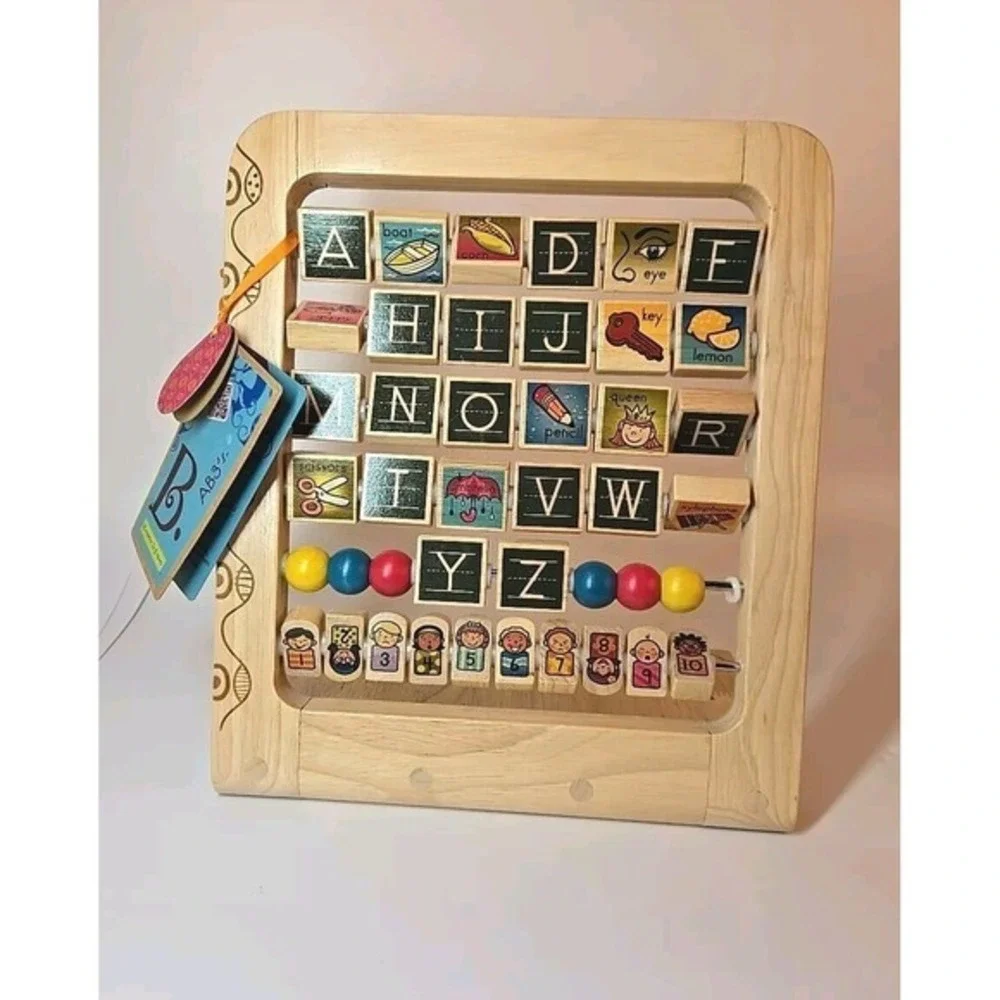MYBTOY Wooden Spinning Alphabet/Number Blocks Toy *NEW* EXCELLENT